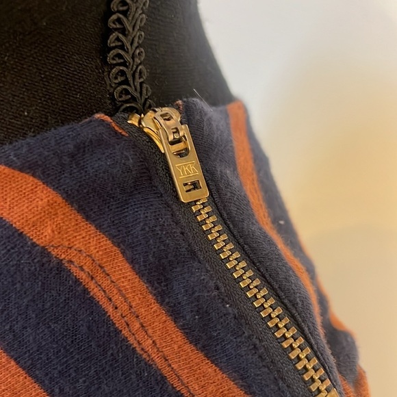 J. Crew Striped Shirt W/Shoulder YKK Zippers, 100% Cotton, Sz. XS. - Picture 4 of 10